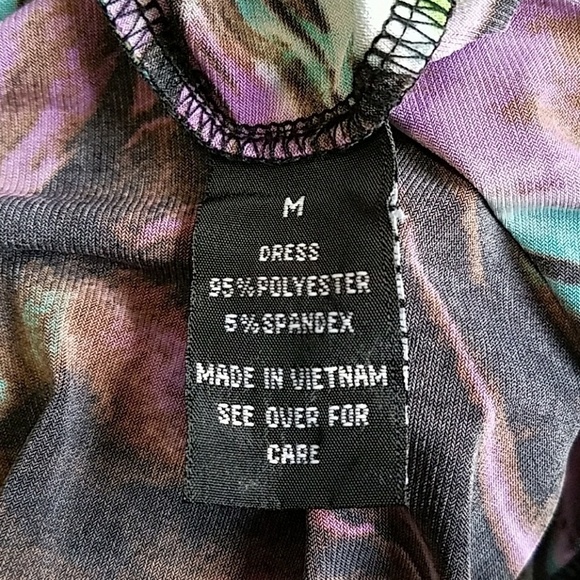 Abstract floral print dress Sz M - Picture 8 of 8